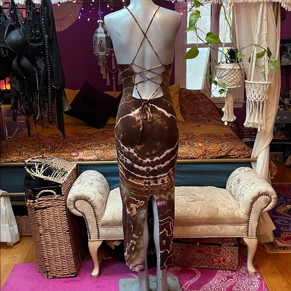 Katya Moon Dyes Eclipse tie-dye dress lace up back - Picture 3 of 3